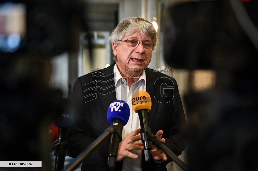 Presser on the motion of censure voting at the National Assembly in Paris FA