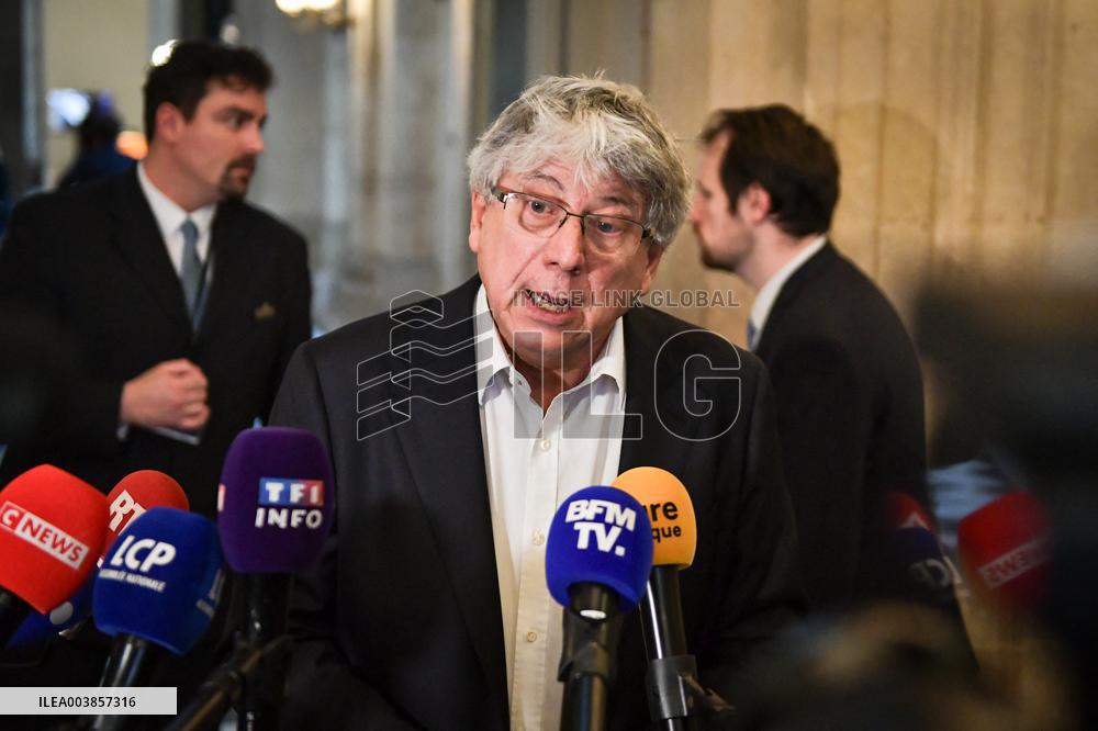 Presser on the motion of censure voting at the National Assembly in Paris FA