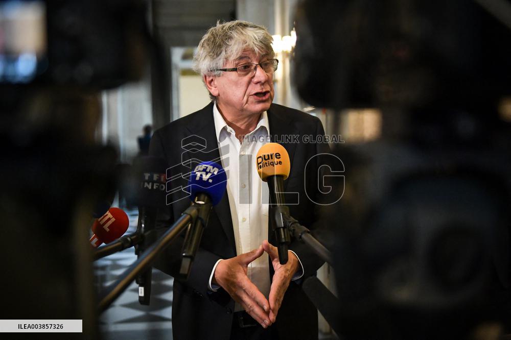 Presser on the motion of censure voting at the National Assembly in Paris FA
