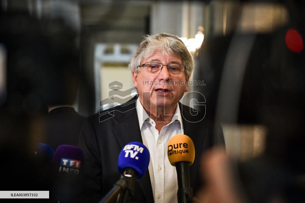Presser on the motion of censure voting at the National Assembly in Paris FA