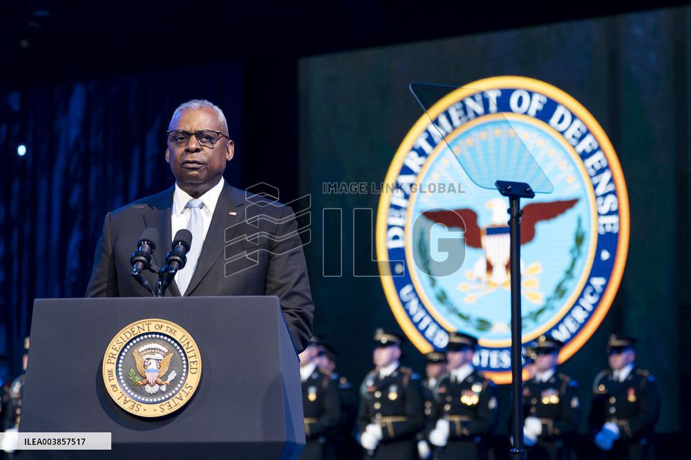 President Joe Biden Attends Commander in Chief Farewell Ceremony in Arlington, Virginia