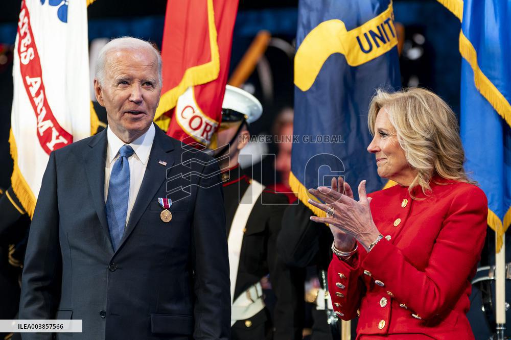 President Joe Biden Attends Commander in Chief Farewell Ceremony in Arlington, Virginia