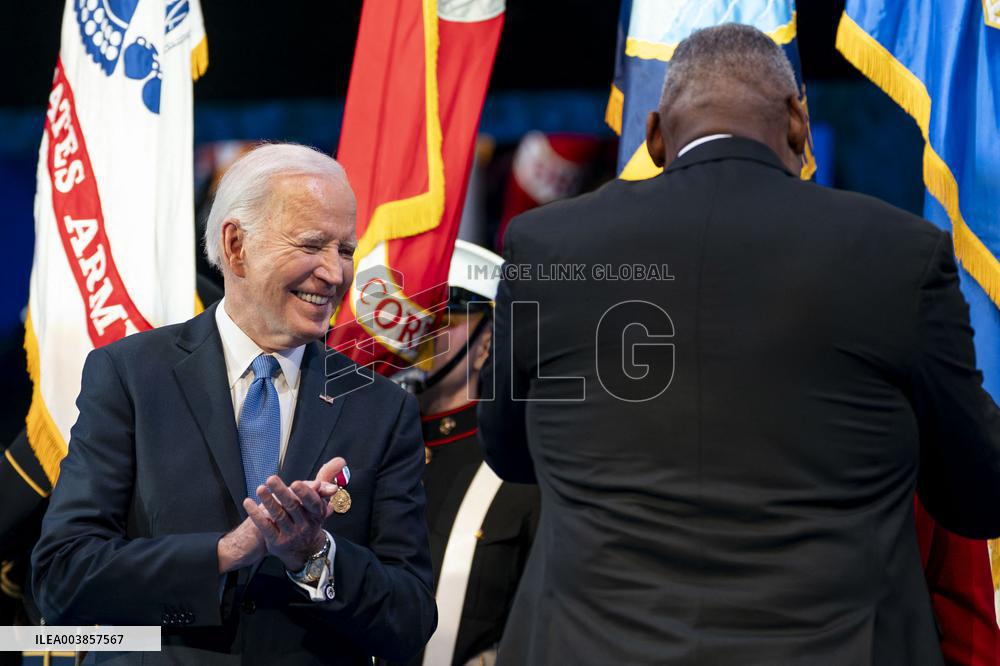 President Joe Biden Attends Commander in Chief Farewell Ceremony in Arlington, Virginia