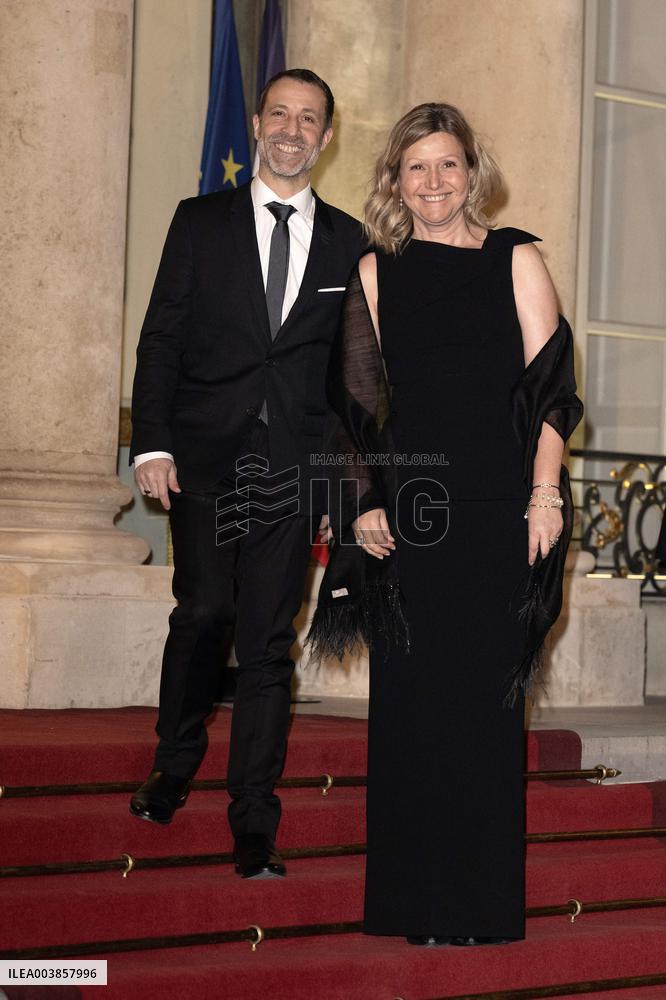 State dinner at the Elysee Palace, Angolan President Joao Lourenco's visit to France - Paris