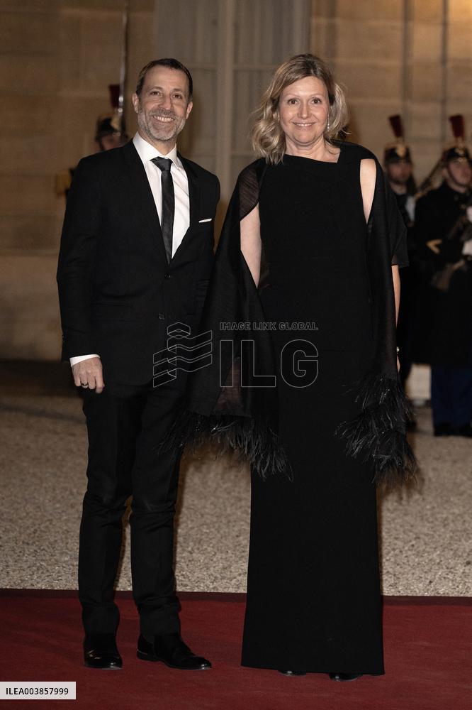 State dinner at the Elysee Palace, Angolan President Joao Lourenco's visit to France - Paris