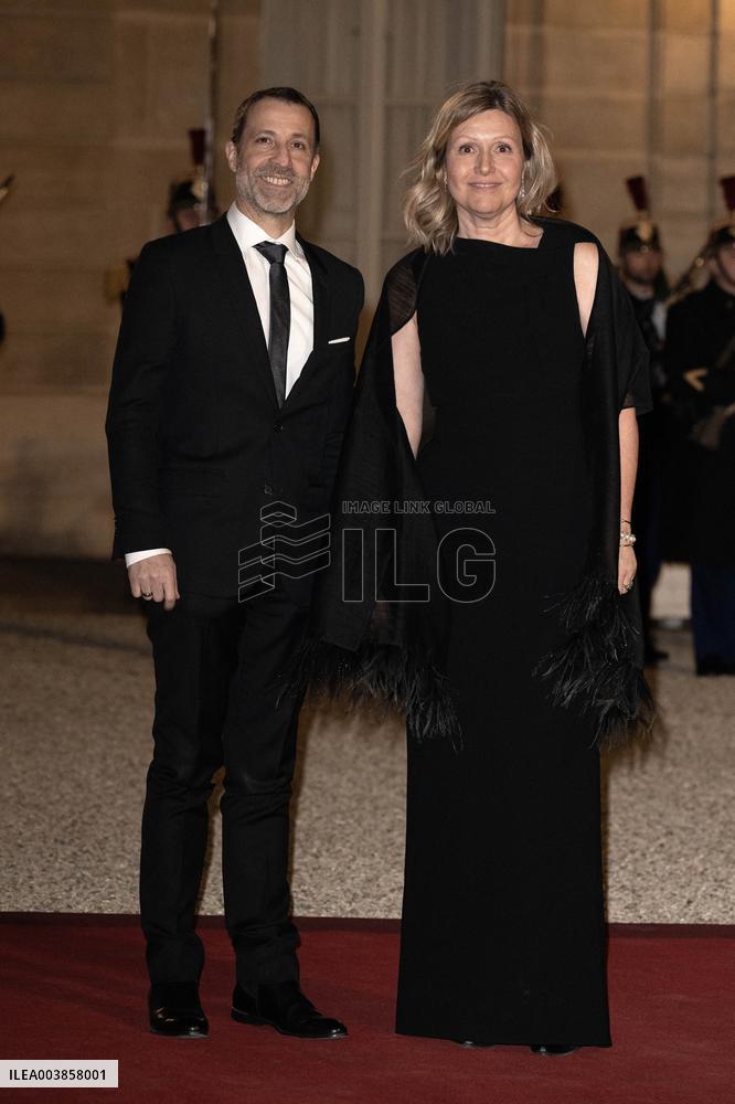 State dinner at the Elysee Palace, Angolan President Joao Lourenco's visit to France - Paris