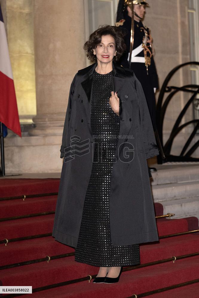 State dinner at the Elysee Palace, Angolan President Joao Lourenco's visit to France - Paris