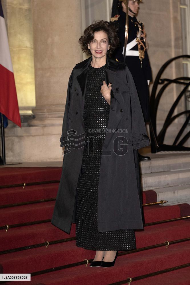 State dinner at the Elysee Palace, Angolan President Joao Lourenco's visit to France - Paris