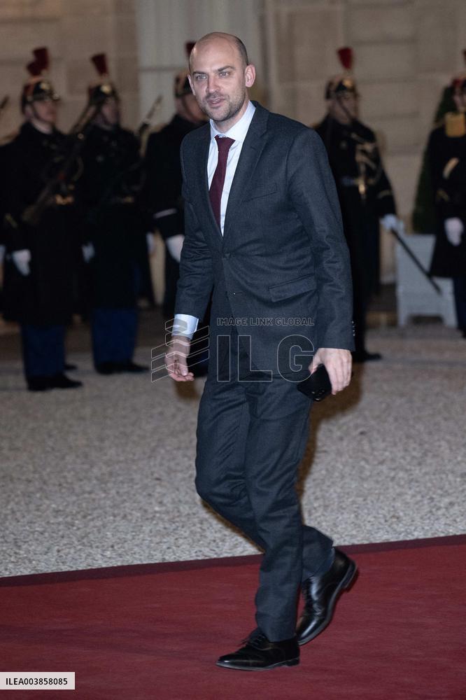 State dinner at the Elysee Palace, Angolan President Joao Lourenco's visit to France - Paris