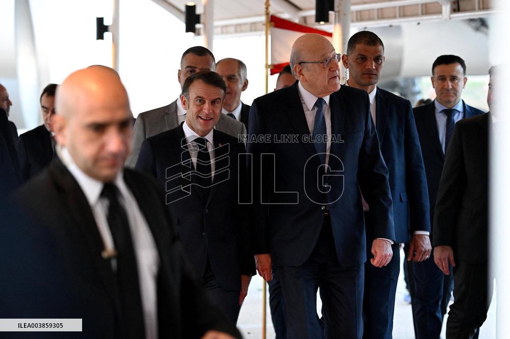 President Macron Upon His Arrival In Beyrouth