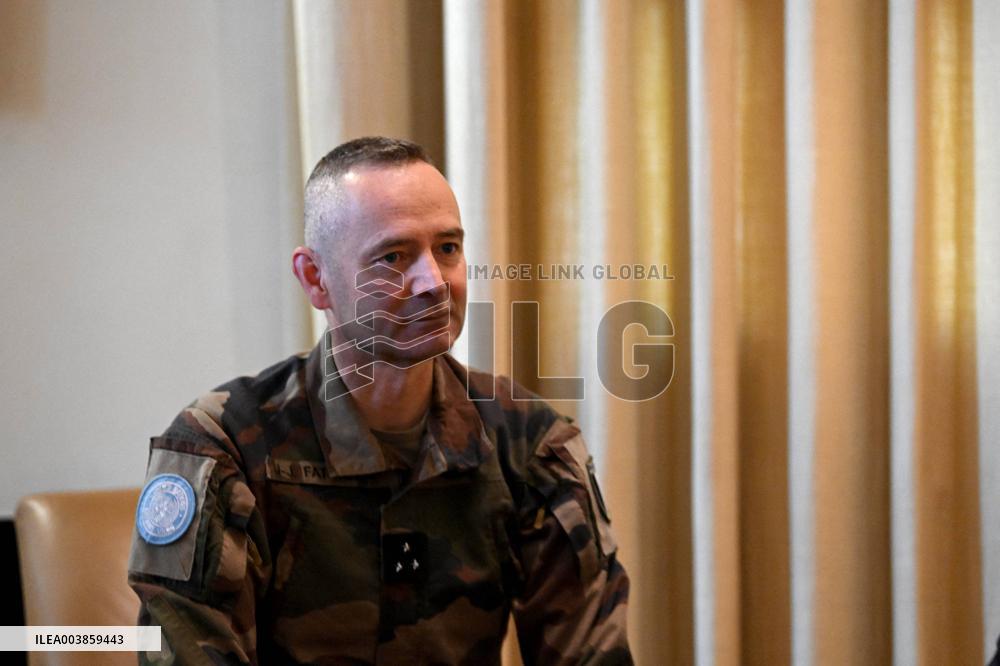 President Macron Meets Major General Fatinet - Beyrouth