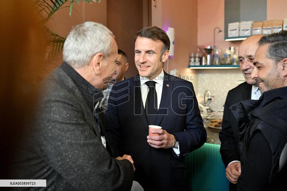 Macron Visits Gemmayze District - Beirut
