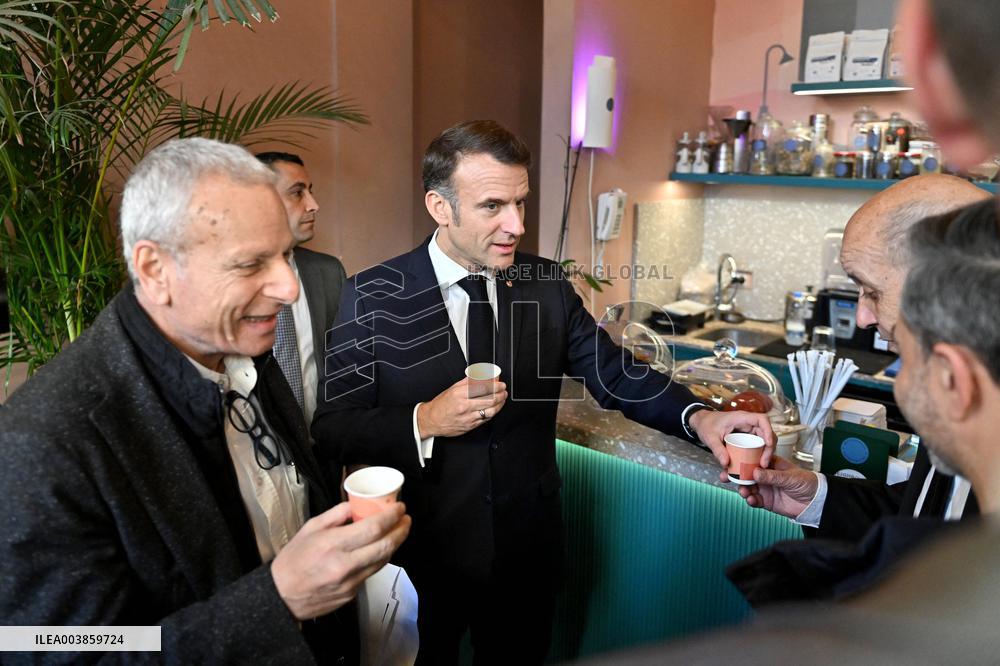 Macron Visits Gemmayze District - Beirut