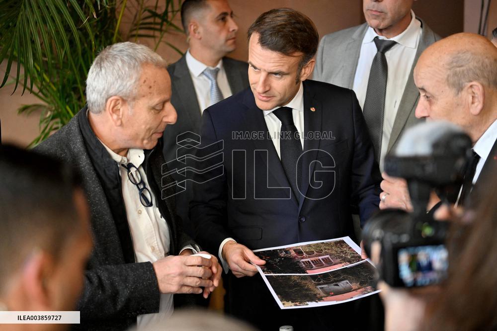 Macron Visits Gemmayze District - Beirut