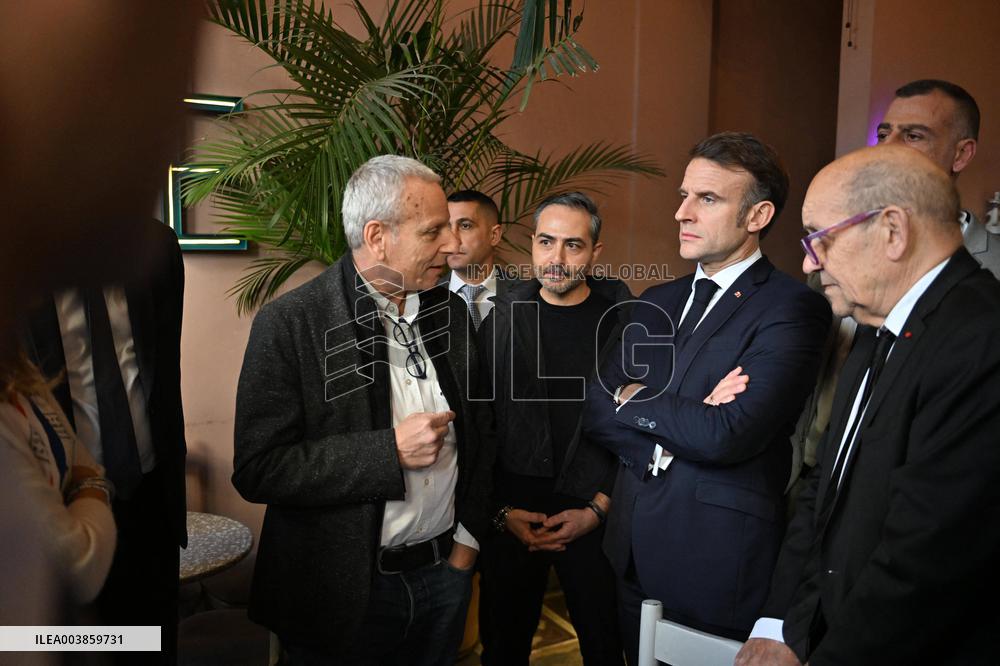 Macron Visits Gemmayze District - Beirut