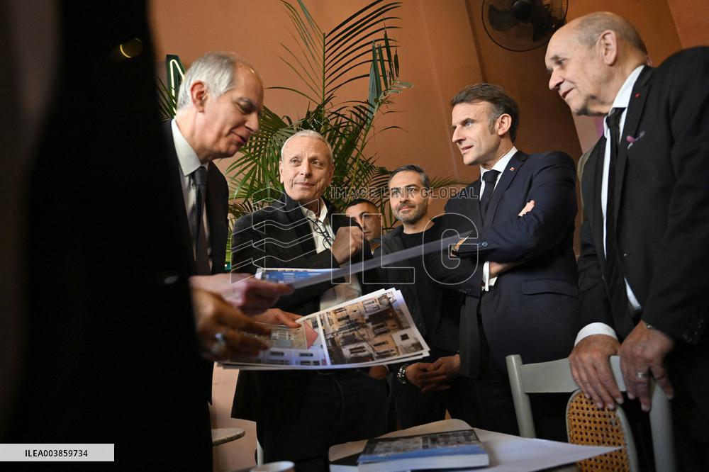 Macron Visits Gemmayze District - Beirut