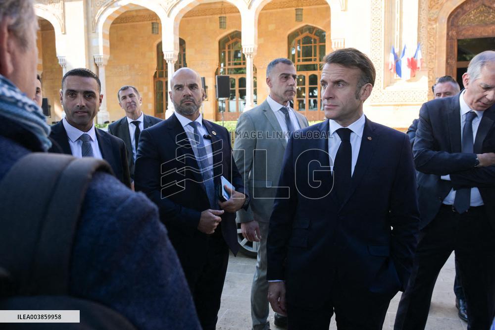 Macron Visits Gemmayze District - Beirut