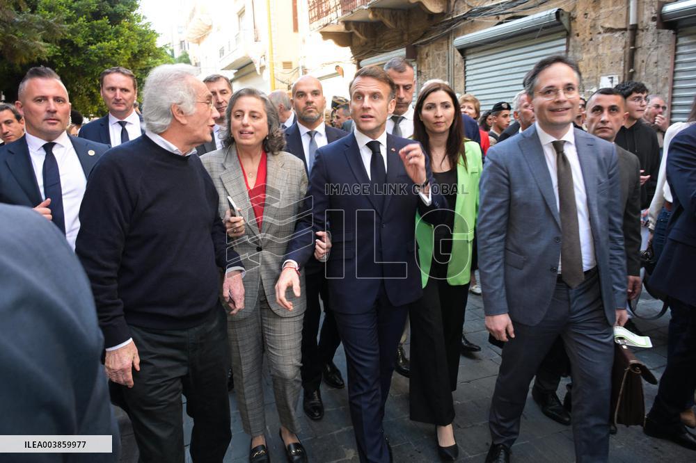 Macron Visits Gemmayze District - Beirut