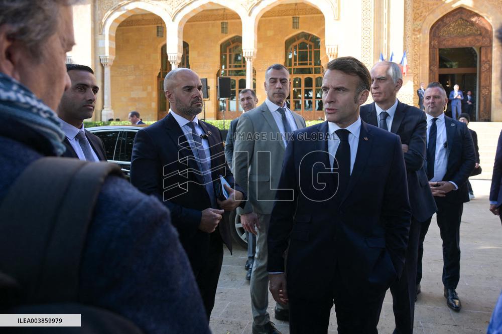 Macron Visits Gemmayze District - Beirut