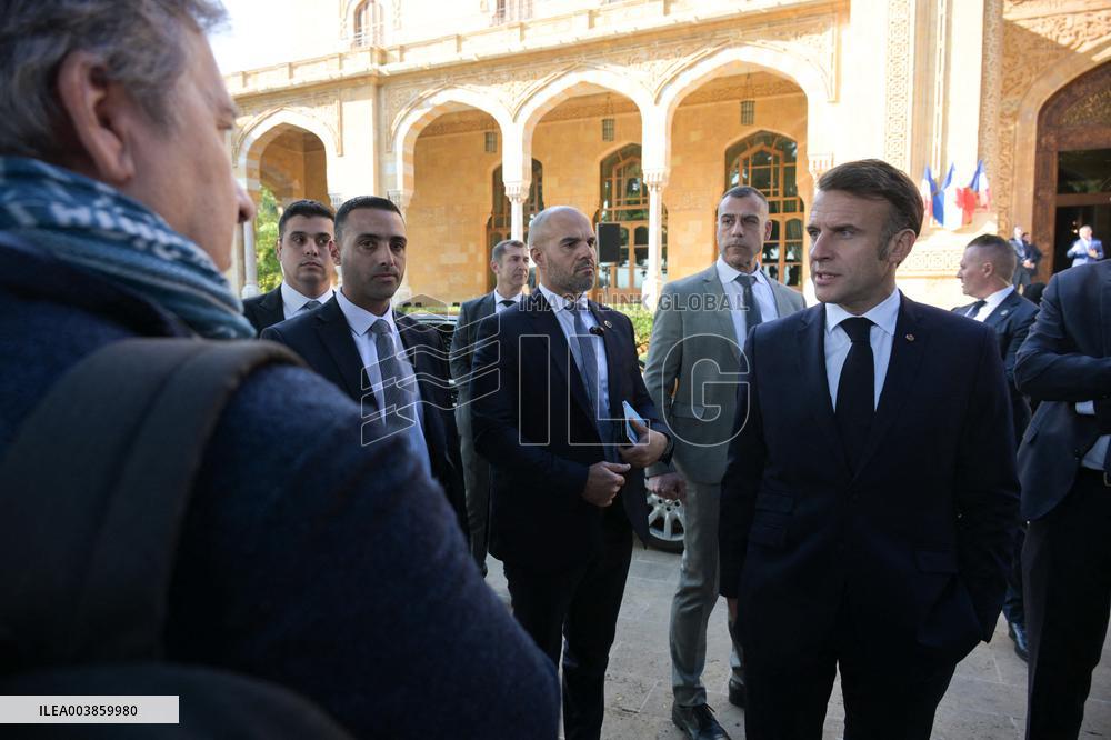 Macron Visits Gemmayze District - Beirut