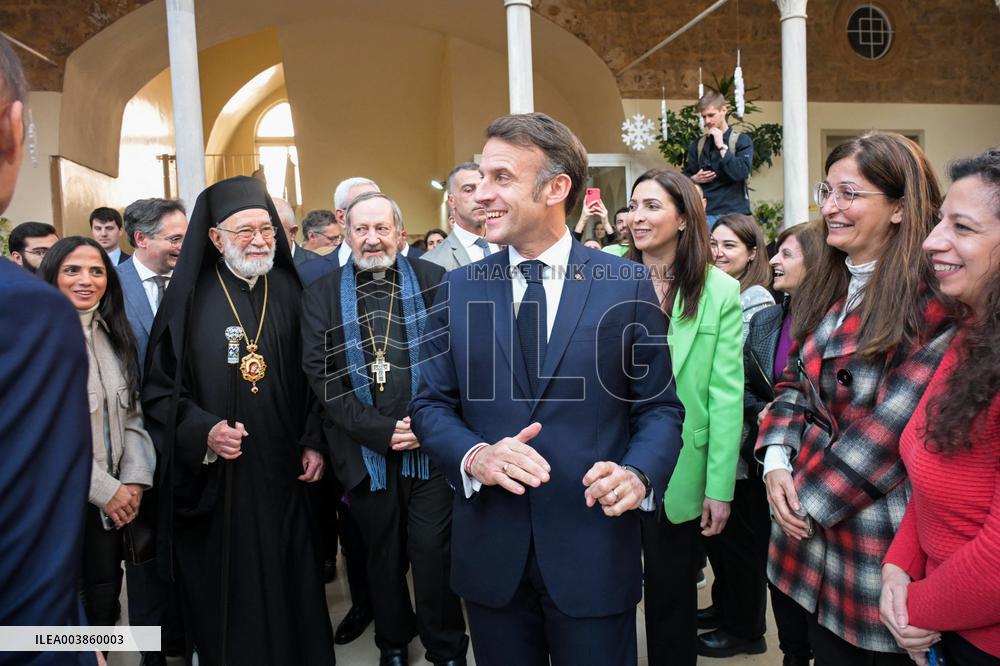 Macron Visits Gemmayze District - Beirut