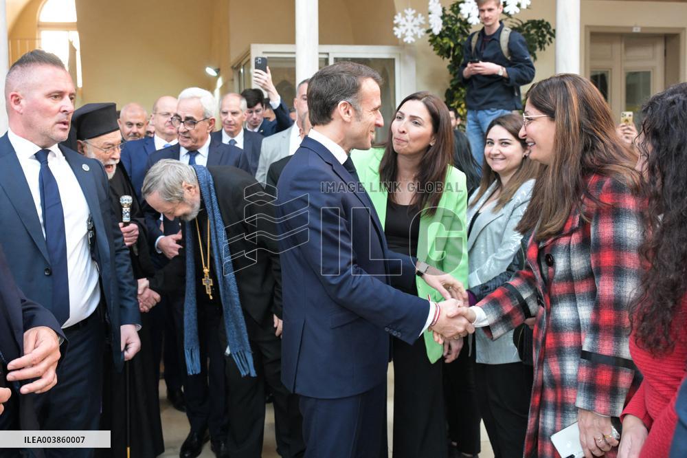 Macron Visits Gemmayze District - Beirut