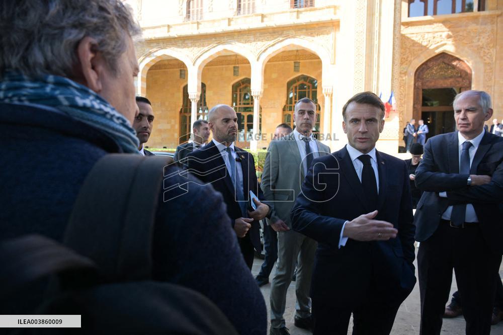 Macron Visits Gemmayze District - Beirut