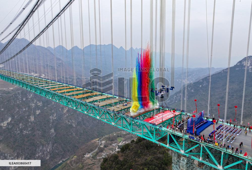 China Completes Main Structure of World's Tallest Bridge