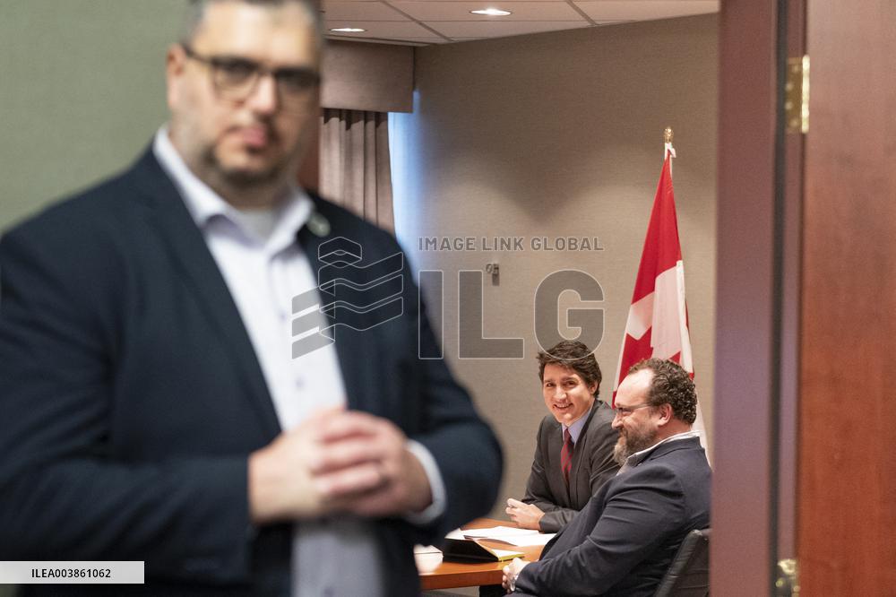 PM Trudeau During Meeting - Toronto