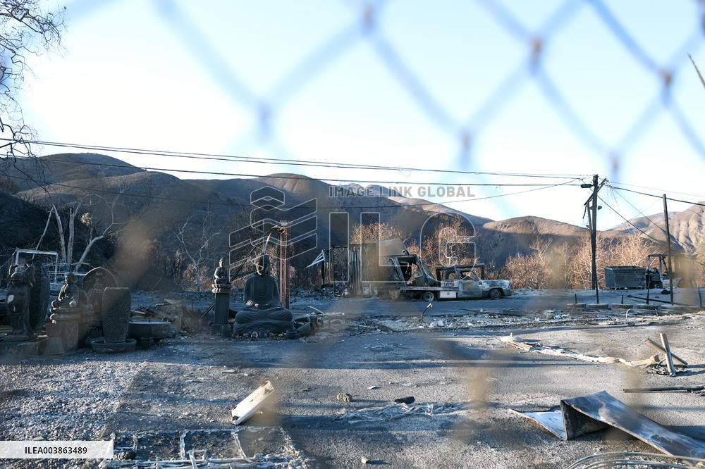 Disaster Areas Of Pacific Palisades After The Wildfire - CA