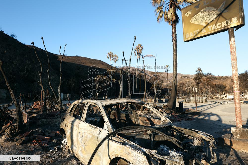 Disaster Areas Of Pacific Palisades After The Wildfire - CA