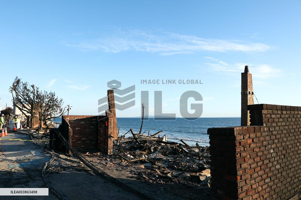 Disaster Areas Of Pacific Palisades After The Wildfire - CA
