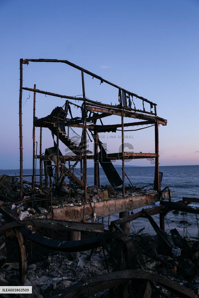 Disaster Areas Of Pacific Palisades After The Wildfire - CA