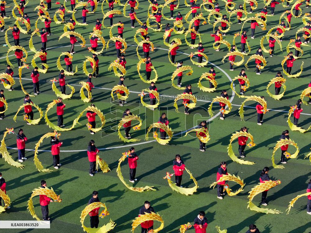 Colorful Ribbon Dragon Dance