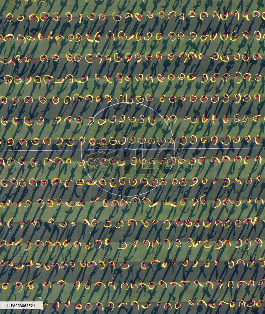 Colorful Ribbon Dragon Dance