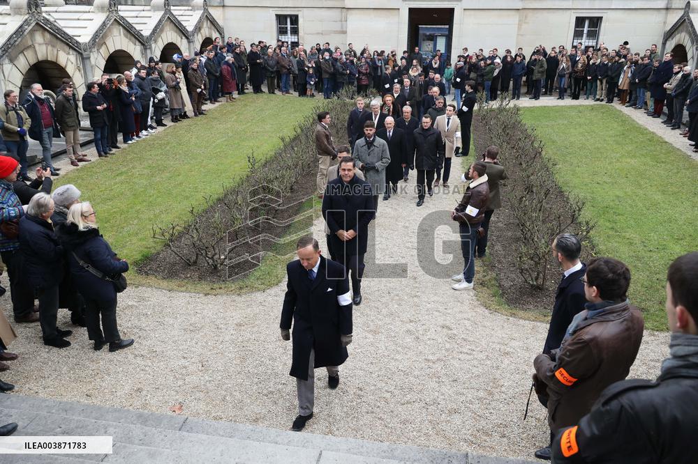 Exclusive - Louis Alphonse Of Bourbon At A Mass In Honor Of Louis Xvi - Paris