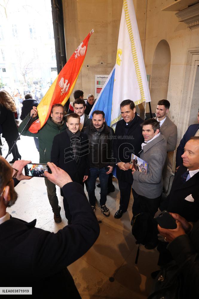 Exclusive - Louis Alphonse Of Bourbon At A Mass In Honor Of Louis Xvi - Paris