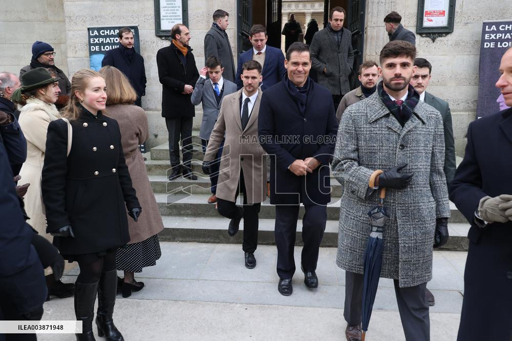 Exclusive - Louis Alphonse Of Bourbon At A Mass In Honor Of Louis Xvi - Paris