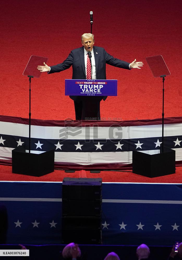 U.S. President-elect Donald Trump at rally