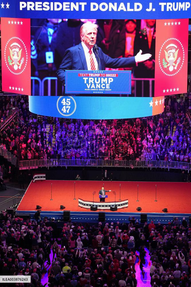 U.S. President-elect Donald Trump at rally