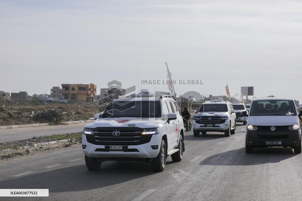 Humanitarian Aid Trucks Enter Rafah After Ceasefire And Hostage