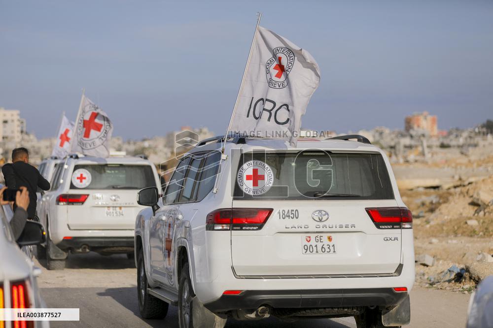 Humanitarian Aid Trucks Enter Rafah After Ceasefire And Hostage