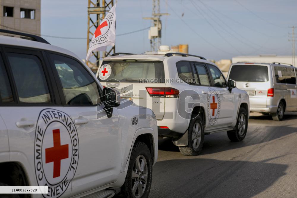 Humanitarian Aid Trucks Enter Rafah After Ceasefire And Hostage