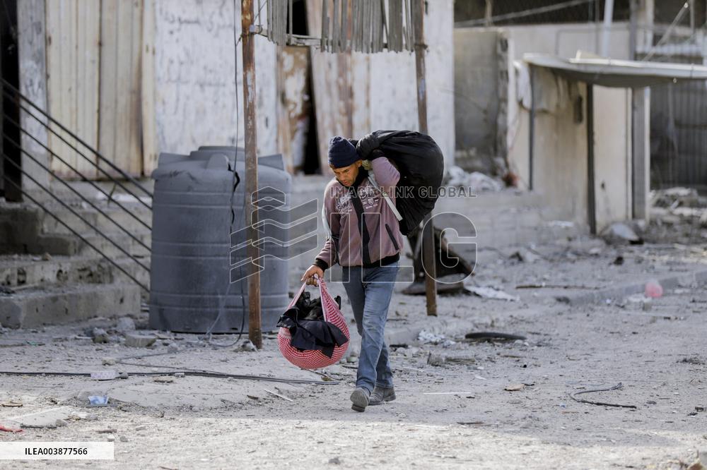 Displaced Residents Return To Their Homes After Over A Year Of Conflic - Gaza