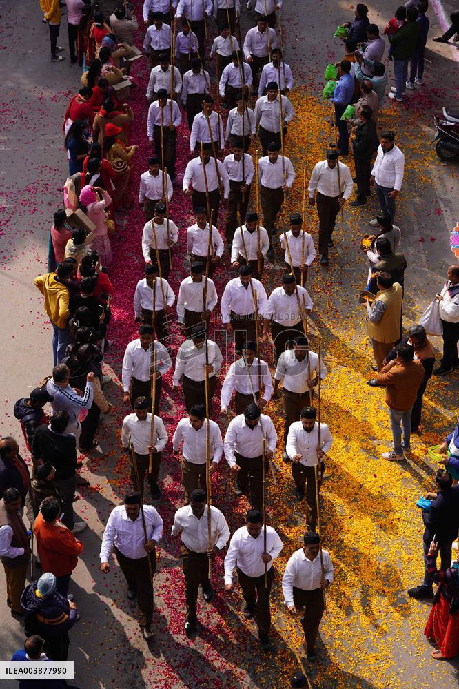 RSS Members Take Part In A Route-March In Ajmer - India