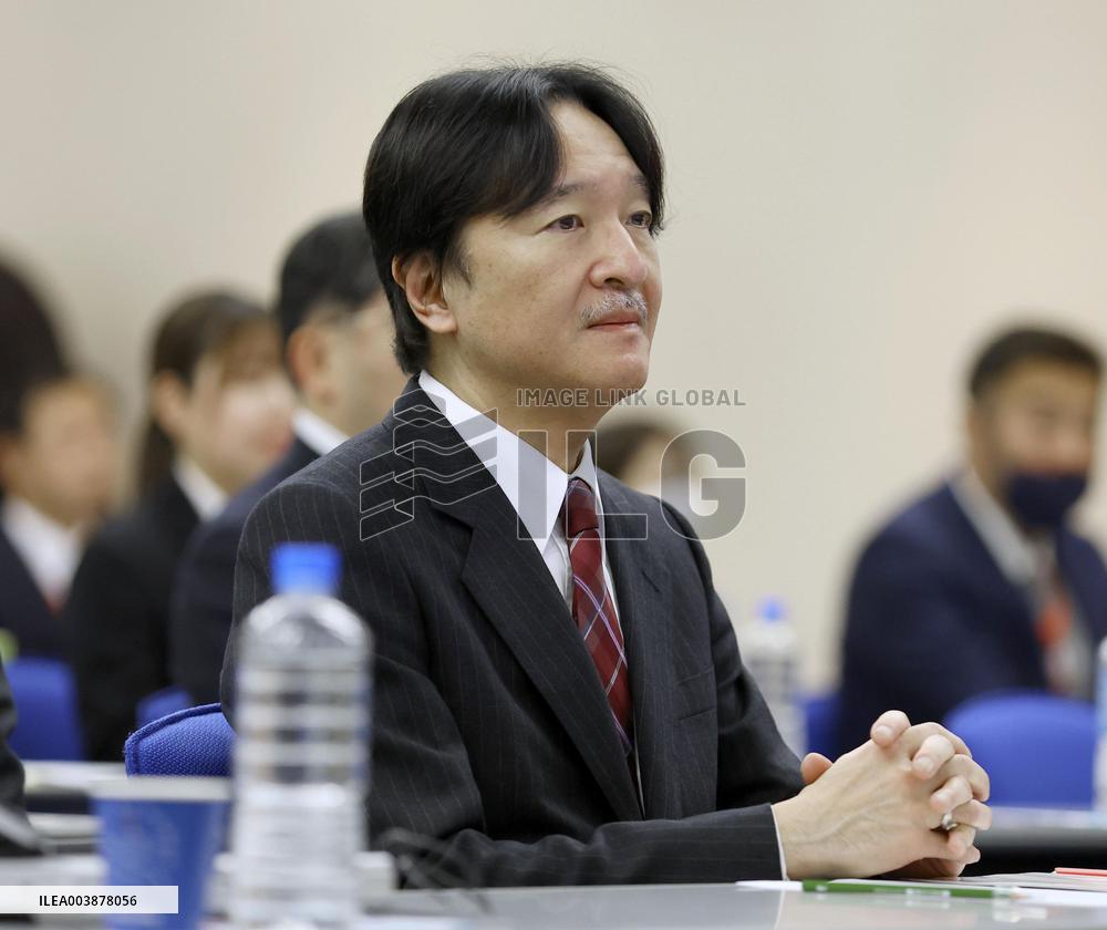 Japan crown prince at event for aquarium engineers