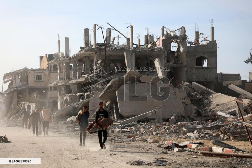 Damaged Houses After Israeli Airstrikes In The Southern Gaza Strip City Of Rafah