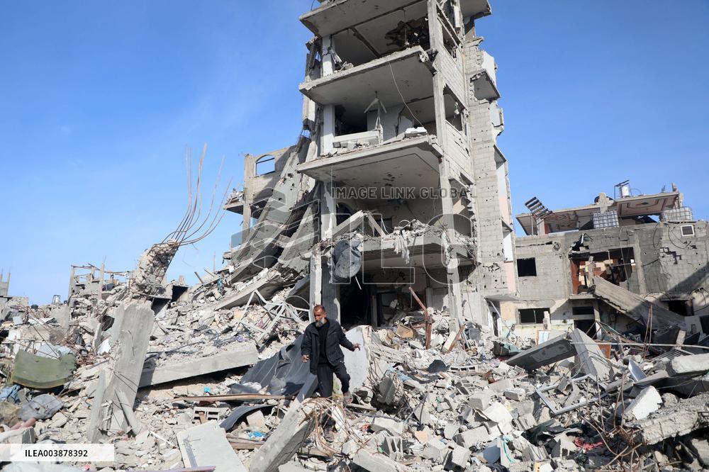 Damaged Houses After Israeli Airstrikes In The Southern Gaza Strip City Of Rafah
