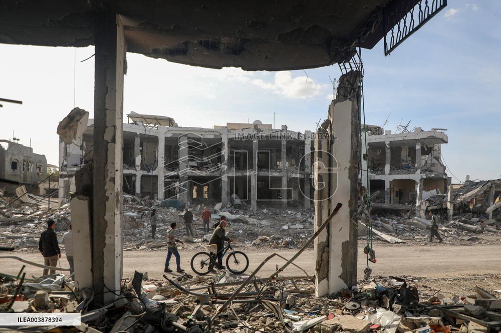 Damaged Houses After Israeli Airstrikes In The Southern Gaza Strip City Of Rafah