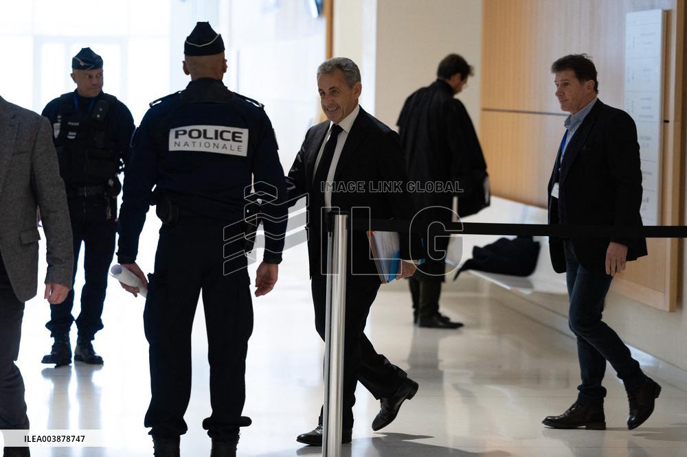 Nicolas Sarkozy trial for illegal campaign financing from Lybia - Paris